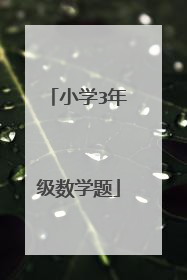 小学3年级数学题