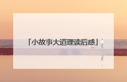 小故事大道理读后感