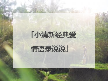 小清新经典爱情语录说说