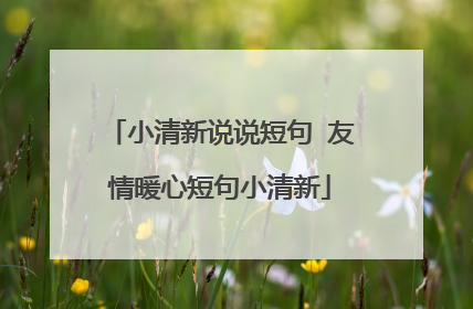 小清新说说短句 友情暖心短句小清新