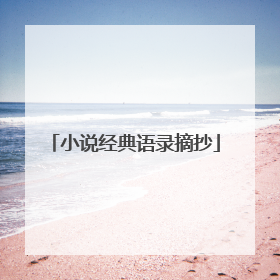 小说经典语录摘抄