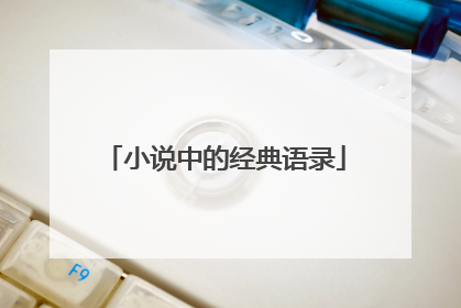 小说中的经典语录