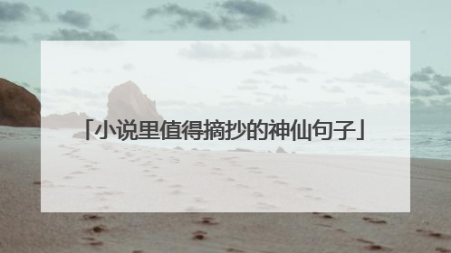 小说里值得摘抄的神仙句子
