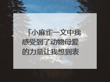 小麻雀一文中我感受到了动物母爱的力量让我想到表达这种感情的两句诗是什么?