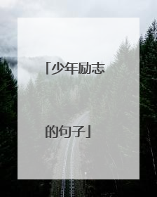 少年励志的句子