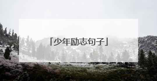 少年励志句子