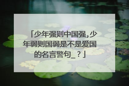 少年强则中国强,少年弱则国弱是不是爱国的名言警句_?