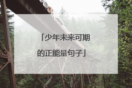 少年未来可期的正能量句子