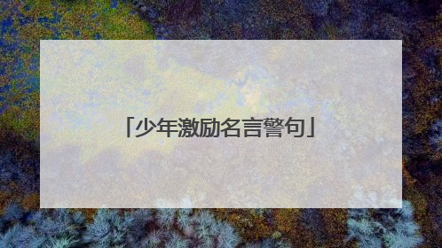 少年激励名言警句