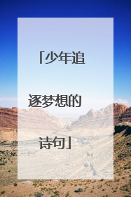 少年追逐梦想的诗句