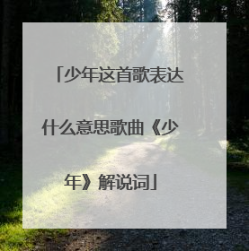 少年这首歌表达什么意思歌曲《少年》解说词