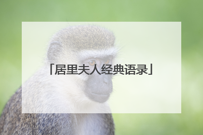 居里夫人经典语录