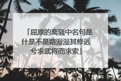 屈原的离骚中名句是什是不是路漫漫其修远兮求武将而求索
