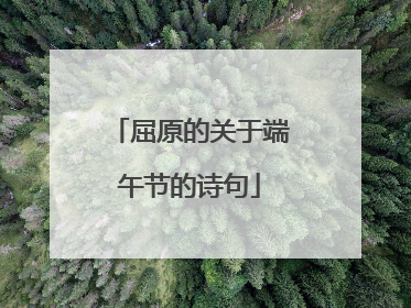 屈原的关于端午节的诗句