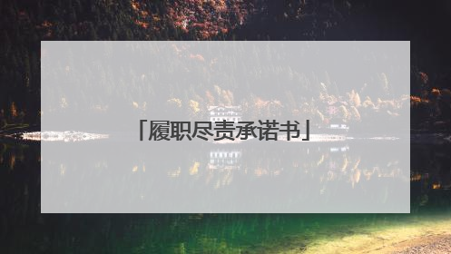 履职尽责承诺书