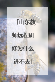 山东教师远程研修为什么进不去