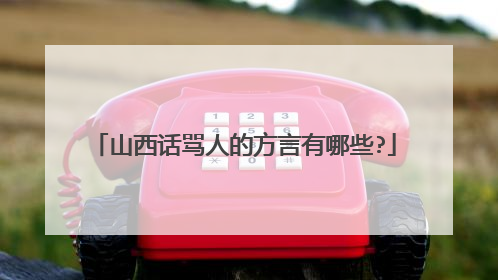 山西话骂人的方言有哪些?