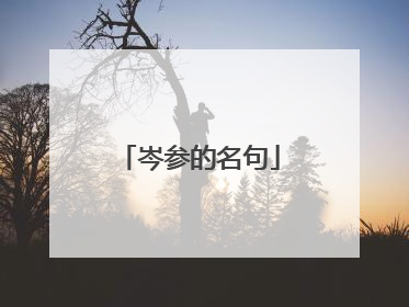 岑参的名句