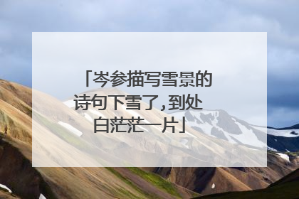 岑参描写雪景的诗句下雪了,到处白茫茫一片