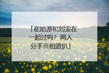 崔始源和刘雯在一起过吗? 两人分手真相遭扒