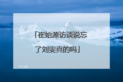 崔始源访谈说忘了刘雯真的吗