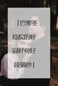 巴黎圣母院的好词好句好段摘抄