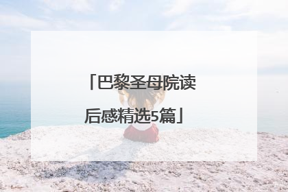 巴黎圣母院读后感精选5篇
