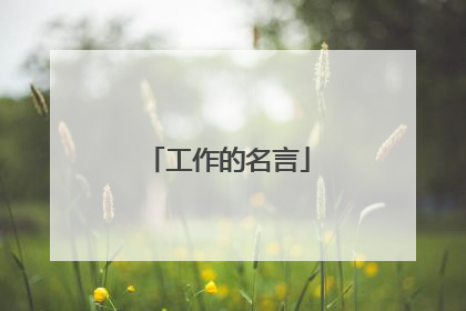 工作的名言