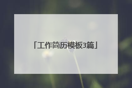 工作简历模板3篇