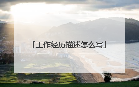 工作经历描述怎么写