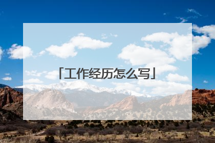 工作经历怎么写
