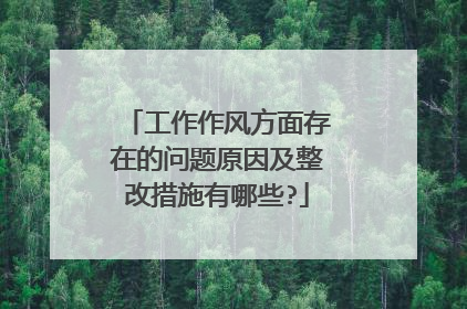 工作作风方面存在的问题原因及整改措施有哪些?