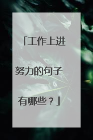 工作上进努力的句子有哪些？