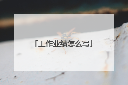 工作业绩怎么写
