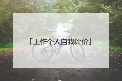 工作个人自我评价