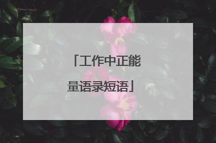 工作中正能量语录短语