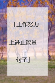 工作努力上进正能量句子