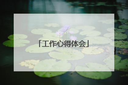 工作心得体会
