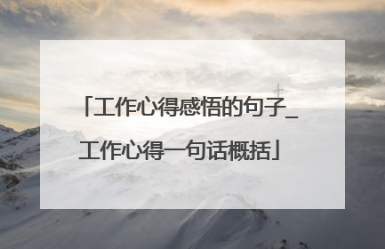 工作心得感悟的句子_工作心得一句话概括