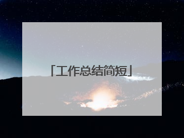 工作总结简短