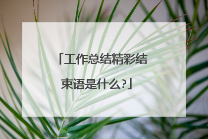 工作总结精彩结束语是什么?