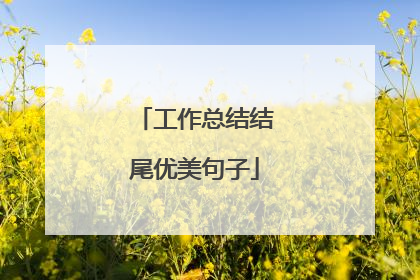工作总结结尾优美句子