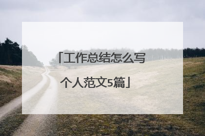 工作总结怎么写个人范文5篇