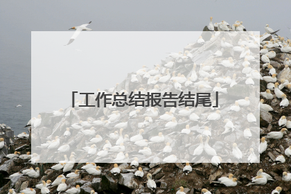 工作总结报告结尾