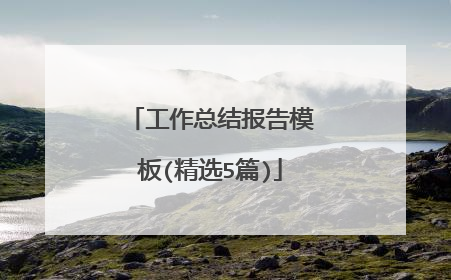 工作总结报告模板(精选5篇)