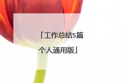工作总结5篇个人通用版