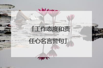 工作态度和责任心名言警句