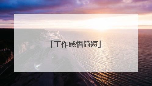 工作感悟简短