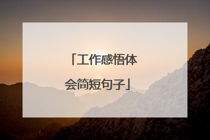 工作感悟体会简短句子