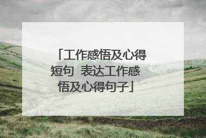 工作感悟及心得短句 表达工作感悟及心得句子